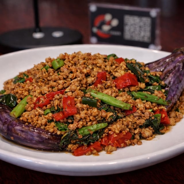Eggplant with Basil.