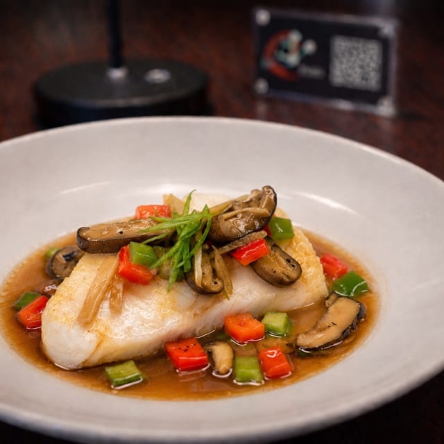Sea Bass with House Ginger Sauce.